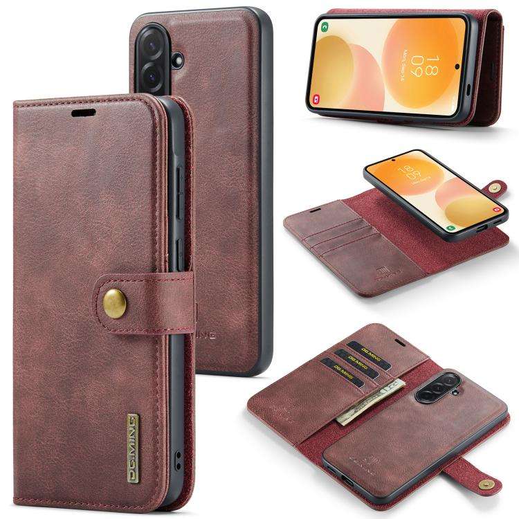 For Samsung Galaxy A57 5G DG.MING Crazy Horse Texture Detachable Magnetic Leather Case(Red)
