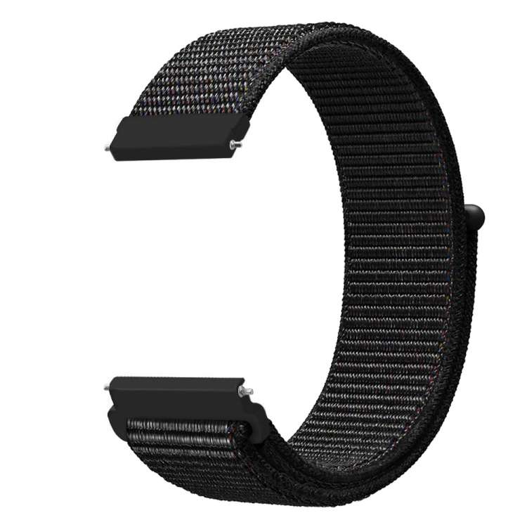 For Samsung Galaxy Watch 46mm Nylon Braided Watch Band(Black)