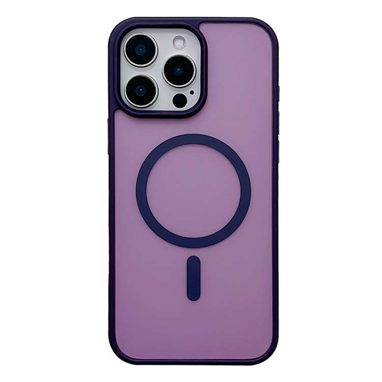 For iPhone 14 Pro Frosted Skin Feel MagSafe Phone Case(Dark Purple)