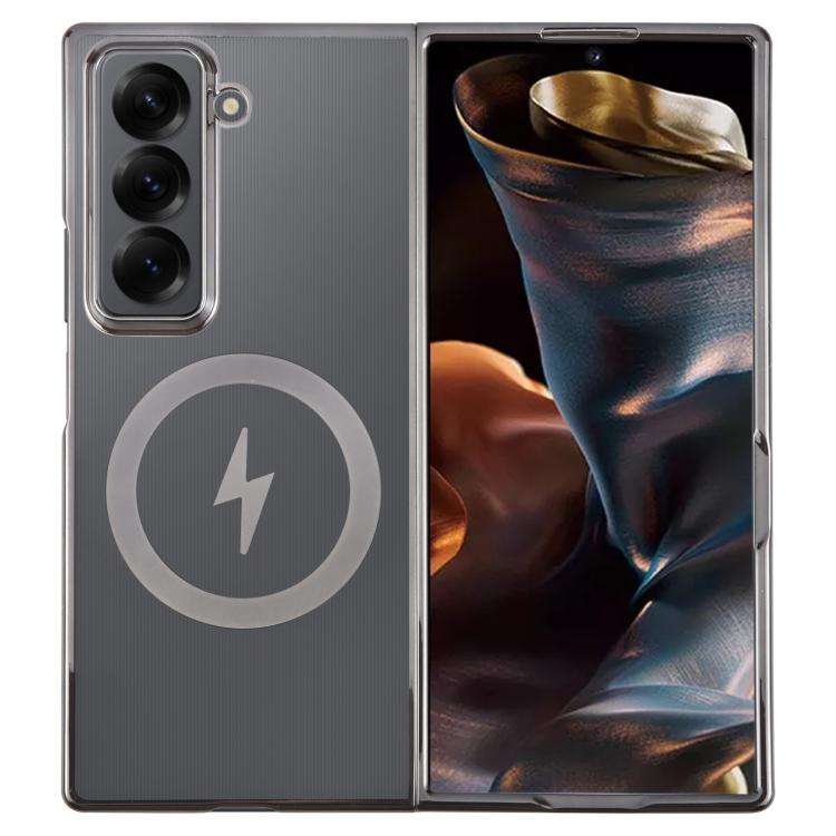 For Samsung Galaxy Z Fold Special / W25 6D Glossy Electroplated PC MagSafe Phone Case(Meteorite Bl