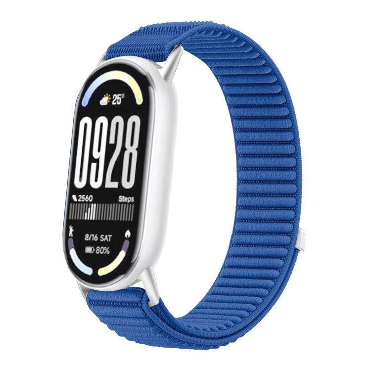 For Xiaomi Smart Band 10 / 9 / 8 xDfind Woven Nylon Hook And Loop Fastener Watch Band(Azure)