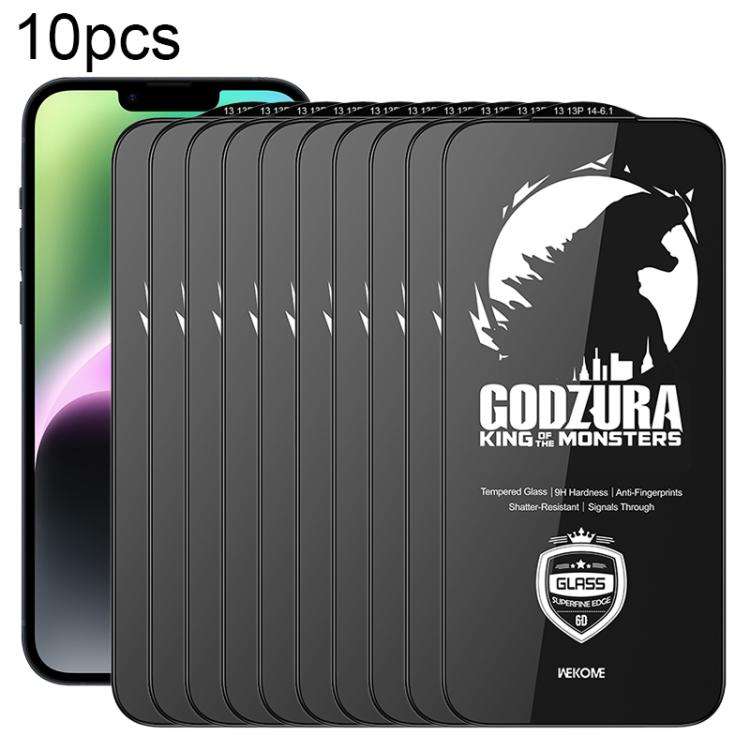 For iPhone 14 / 13 / 13 Pro WK WTP-124 10pcs 6D Curved Ultra-Fine Edge HD Full-Screen Tempered Gla