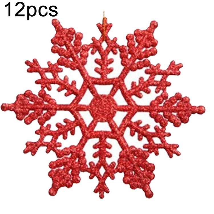 12 PCS Christmas Tree Ornaments Acrylic Snowflake Pieces Decorative Pendant Loose Powder, Diamete...