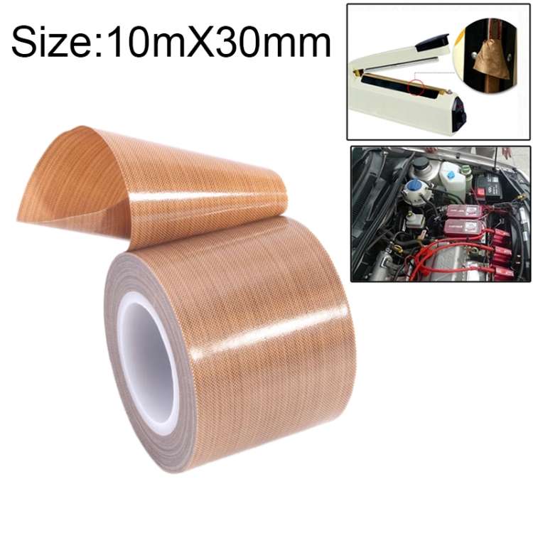 Teflon High Temperature Resistant Cloth Tape Sealing Machine Heat Insulation Tape, Size: 10m x 30m