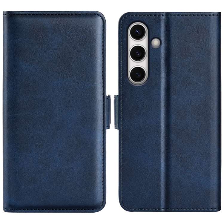 For Samsung Galaxy S24 FE 5G Dual-side Magnetic Buckle Horizontal Flip Leather Phone Case(Dark Blu
