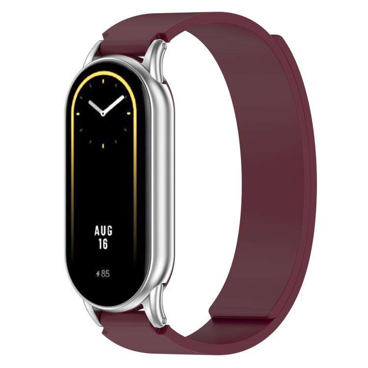For Xiaomi Smart Band 10 / 9 / 8 Soft Silicone Magnetic Watch Band(Wine Red)