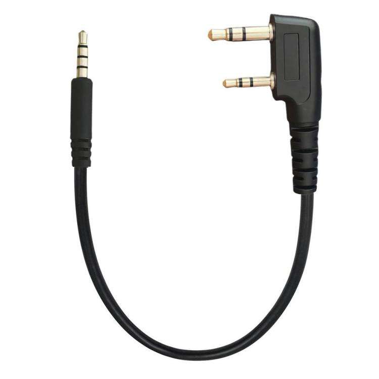 JUNSUNMAY Walkie Talkies Headset Radio Earpiece Adapter Cable, Length: 25cm, Interface:2 Pin to Ma