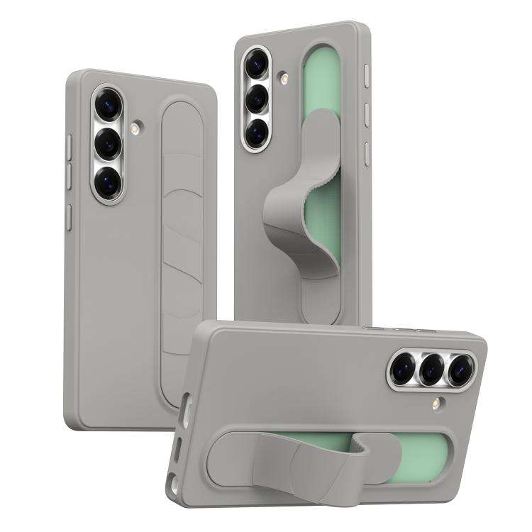 For Samsung Galaxy S25 FE 5G Intelligent Control Button Wristband Phone Case(Titanium Gunmetal)