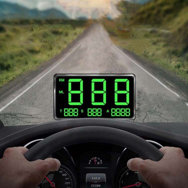Kingneed C80 4.5inch HUD Car Head-up Display GPS Speed Meter Overspeed Alarm Mileage Altitude Clo...