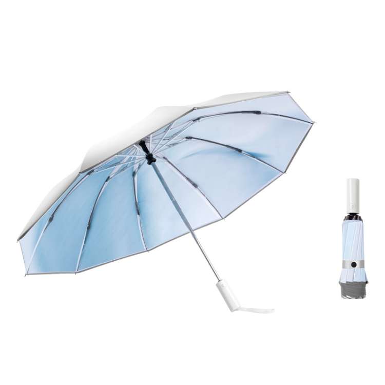 3021 Automatic Rain And Sun Dual-Purpose Umbrella Sun-Proof And Anti-Rebound Folding Umbrella(Ligh