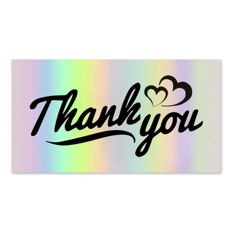 50 Sheets /Pack Laser Rainbow Thank You Card Gift Wrapping Thank You Card(L14)