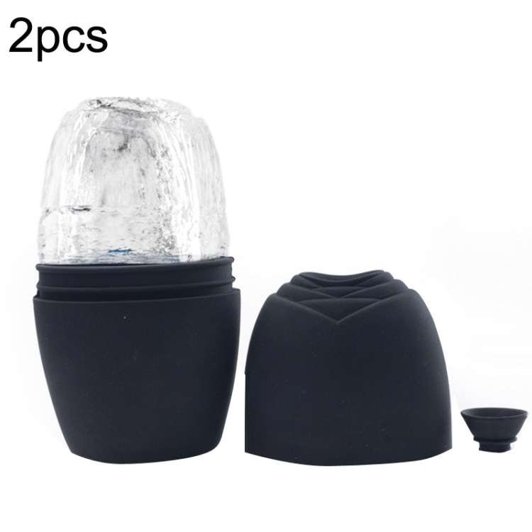 2pcs L-03-01 Face Ice Apparatus Massage Ice Roller Beauty Makeup Silicone Face Ice Tray(Mysterious