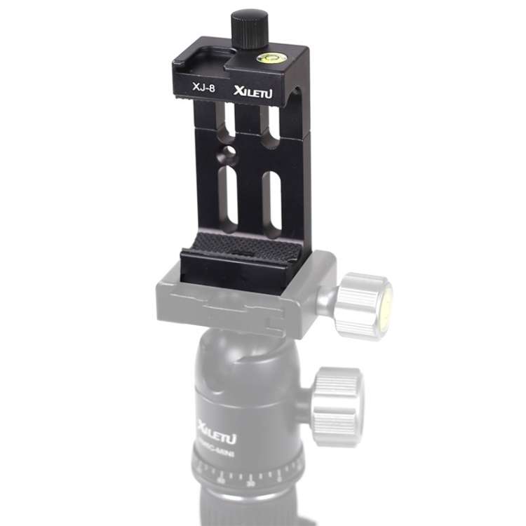 XILETU XJ-8 Aluminum Alloy Camera Head Tripod Mobile Phone Clip(Black)