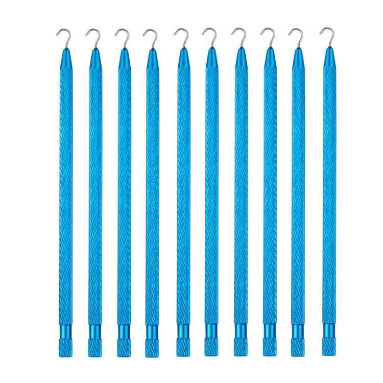 10pcs Jewelry Wearing Hooks Bracelet Metal Aids(Peacock Blue)
