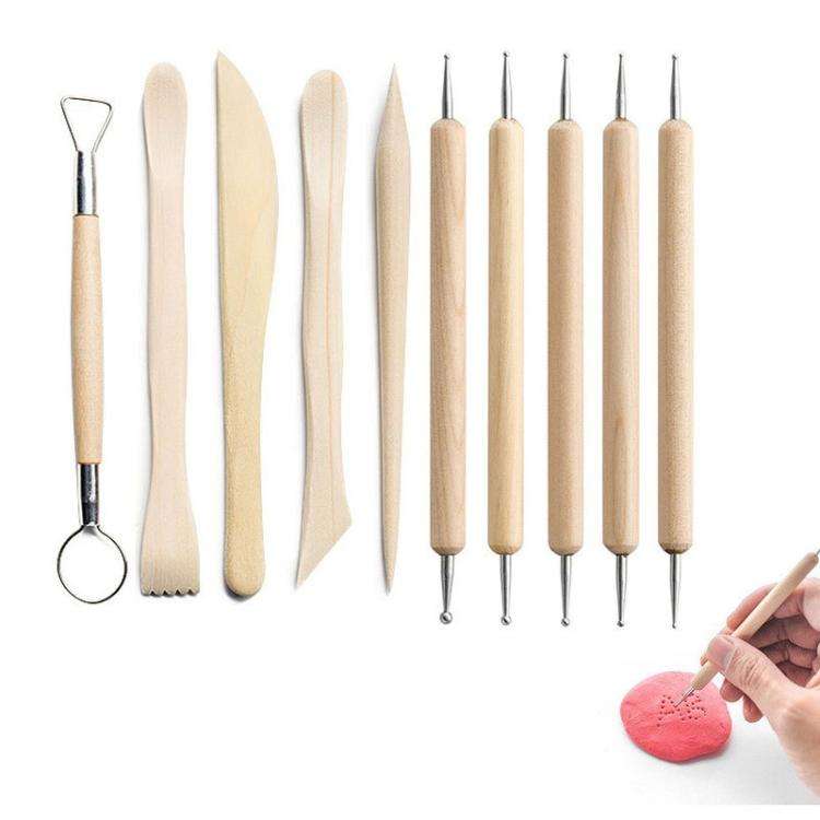 10-Piece Pottery Tool Set Clay Sculpting Carving Kit for Beginners - DIY Ceramic Clay Art Supplies