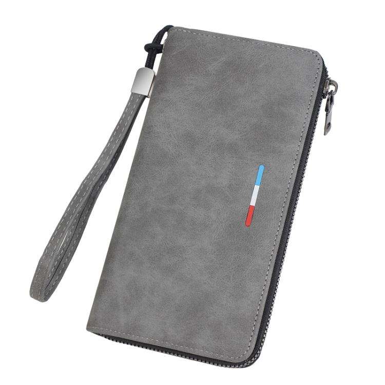 Baellerry C3097 Men Long Wallet Zippered Multi-Card Holder Large Capacity Phone Change Clutch(Gray