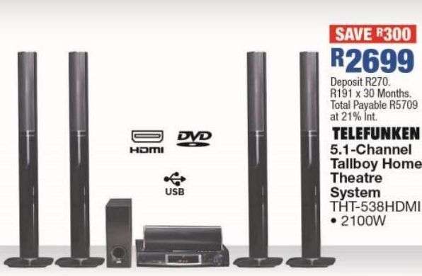 **BARGAIN BUY** DEMO AS NEW TELEFUNKEN TALL BOY HIFI SPEAKERS IN BOX - WORTH R1000 -GRAB IT@R599!