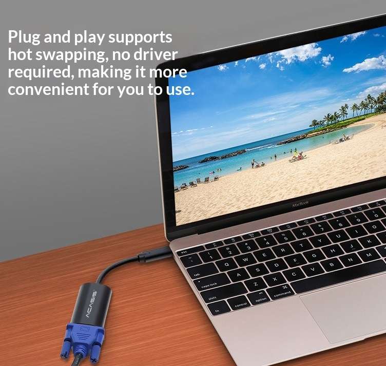 Silver - AC-HDM4 Type-C to HD Adapter Cable 4K Ultra HD Plug and Play for Smartphone Laptop MacBook