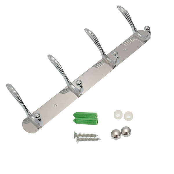 14X 4 Hooks Stainless Steel Wall Mounted Towel Rack Clothes Hanger Coat Hat Holder