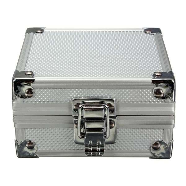 Mini Type Silver Aluminum Tattoo Machine Box Portable Carrying Case