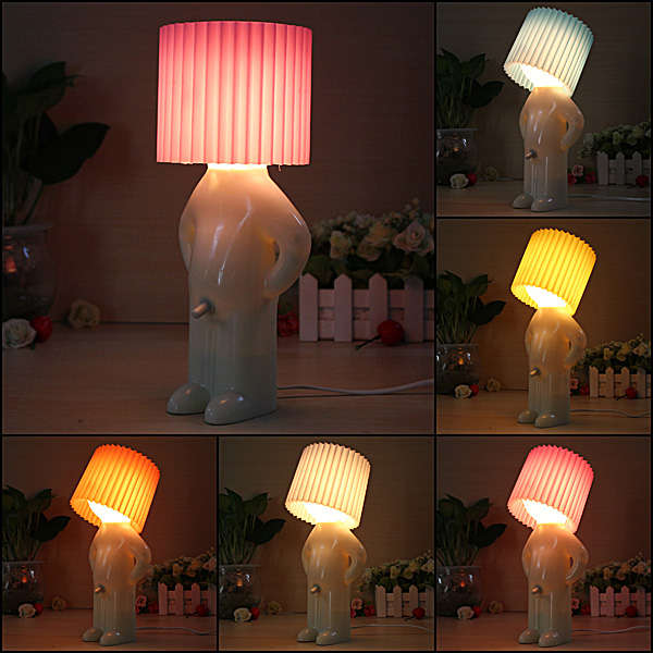Novelty Naughty Little Boy Art Table Desktop Night Light Reading Lamp (COLOR: WHITE)