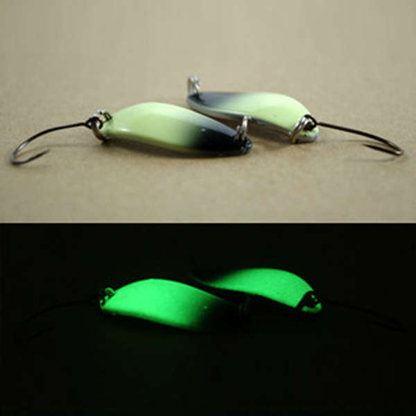 Sequins Lure Bait Luminous Single Hook Spoon Metal Fishing Lure