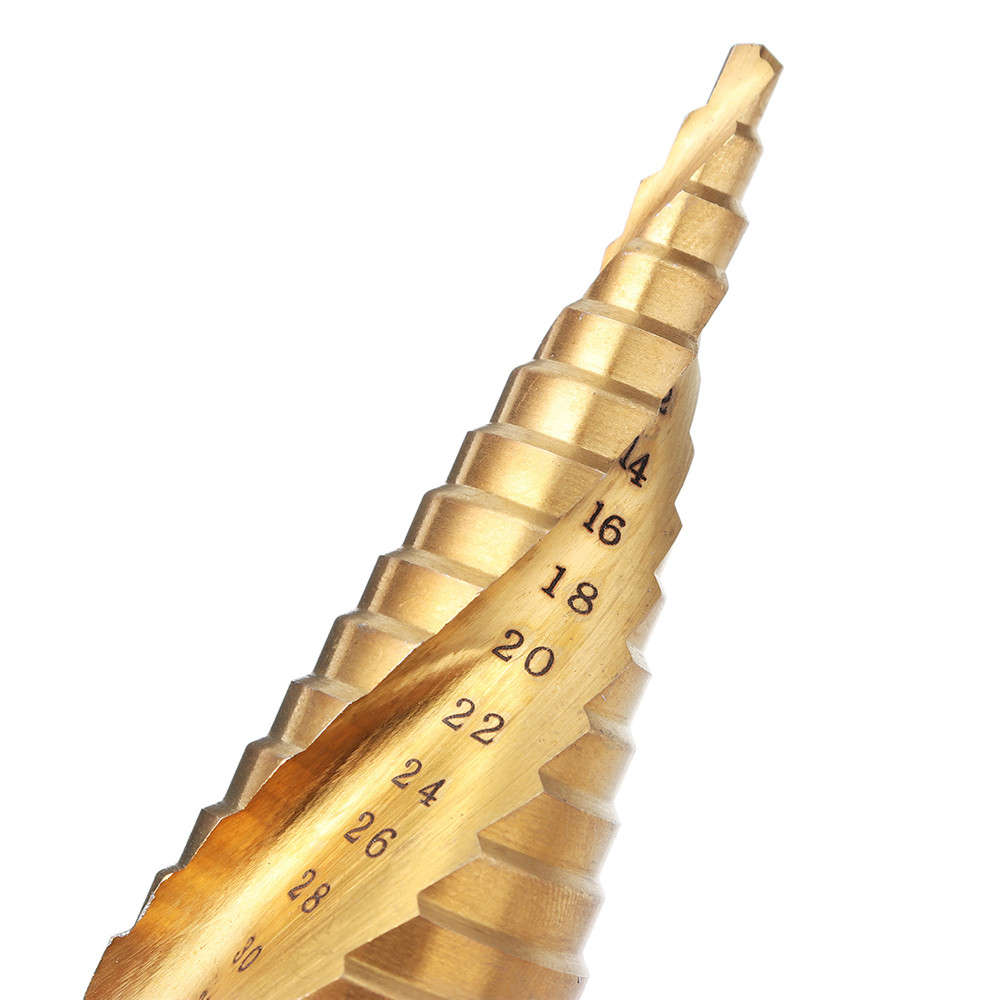 3pcs 4-12/4-20/4-32mm HSS Titanium Coated Step Drill Bit Triangle Shank Step Drill