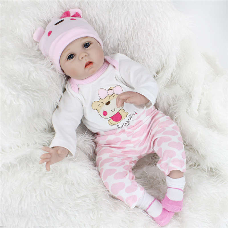 NPK DOLL 55cm Soft Silicone Doll Reborn Baby 22 Toy For Girls Newborn Girl Baby Birthday Gift"