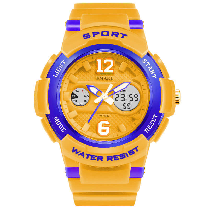 SMAEL 1632 Waterproof Light Shock Female Watch Rose Gold White Digital Watch