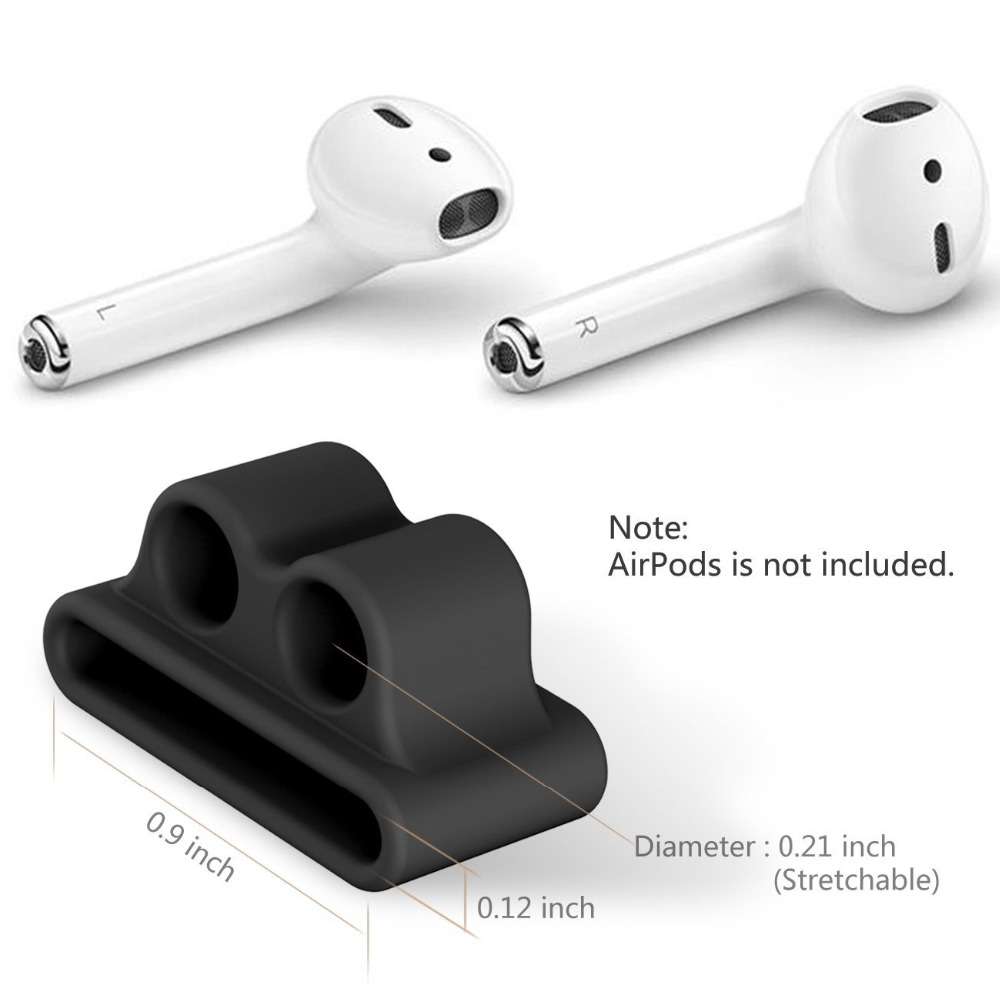 5 Accessories Silicone Case Anti Lost Strap Eartips Carabiner Buckle for Apple AirPods Earphone -