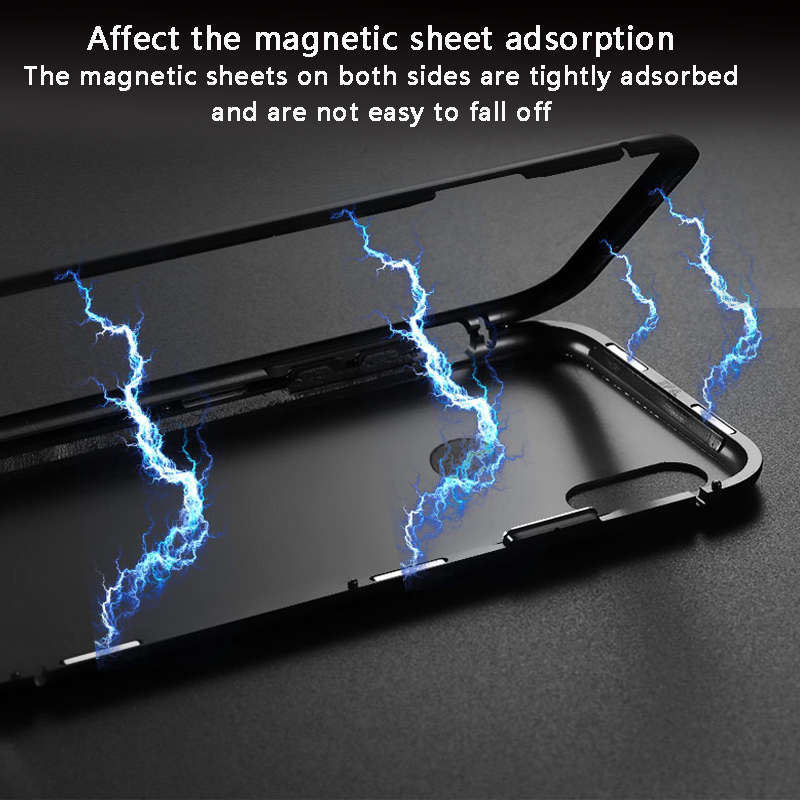 Bakeey 360 Magnetic Adsorption Metal Tempered Glass Protective Case for Huawei P20/P20 Lite/P20 Pro