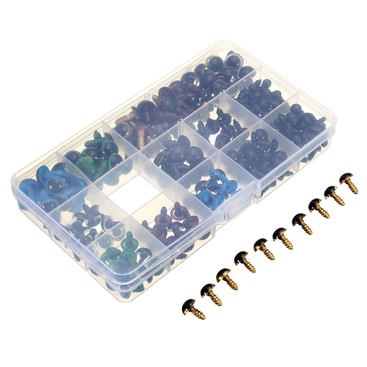 264 Pieces 6 - 12mm Black 10 - 12mm Colourful Safety Eyes Teddy Bear Doll Animal Crafts