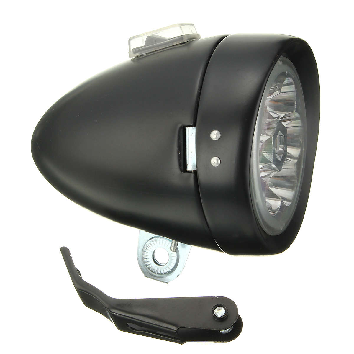 Retro Vintage E-bike Bike Front Light LED Headlight Head Fog Lamp With Bracket (COLOR: BLACK)
