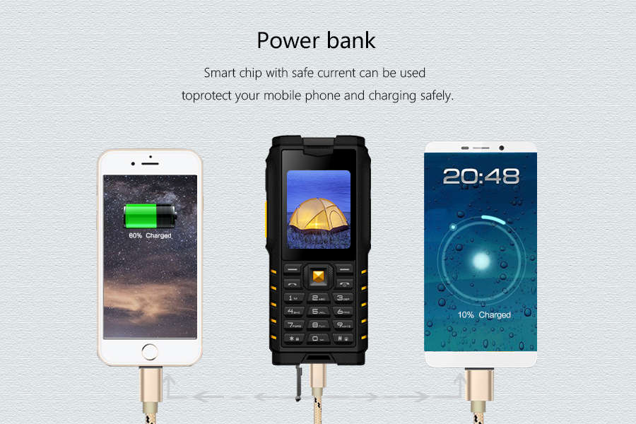 ioutdoor T2 IP68 Waterproof 2.4'' 4500mAh UHF Walkie Talkie Bluetooth Dual SIM Card Feature Phone -