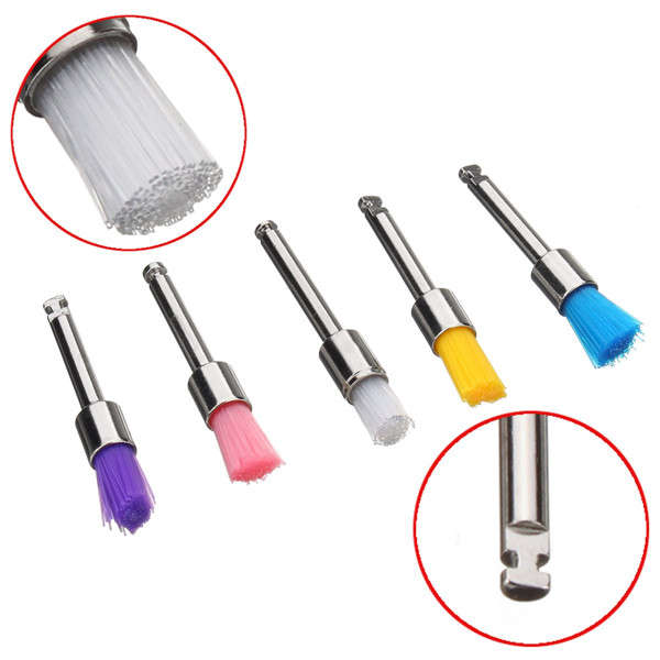 200pcs Nylon Latch Flat Head Polishing Brushes Set White and Colorful Cleaning Brushes Kit