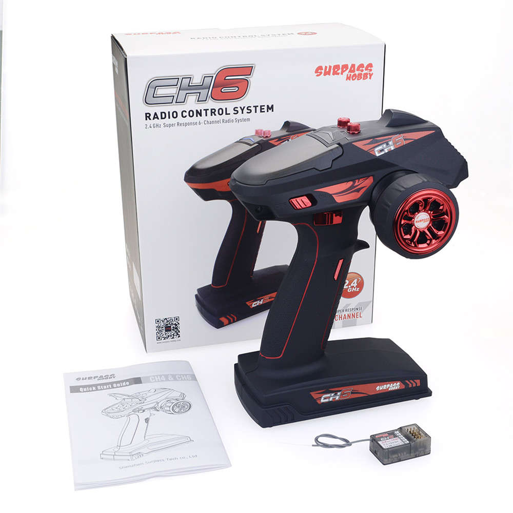 Surpass Hobby CH6 2.4G 4CH Super Response Transmitter Remote Control With Receiver For RC Car Boat