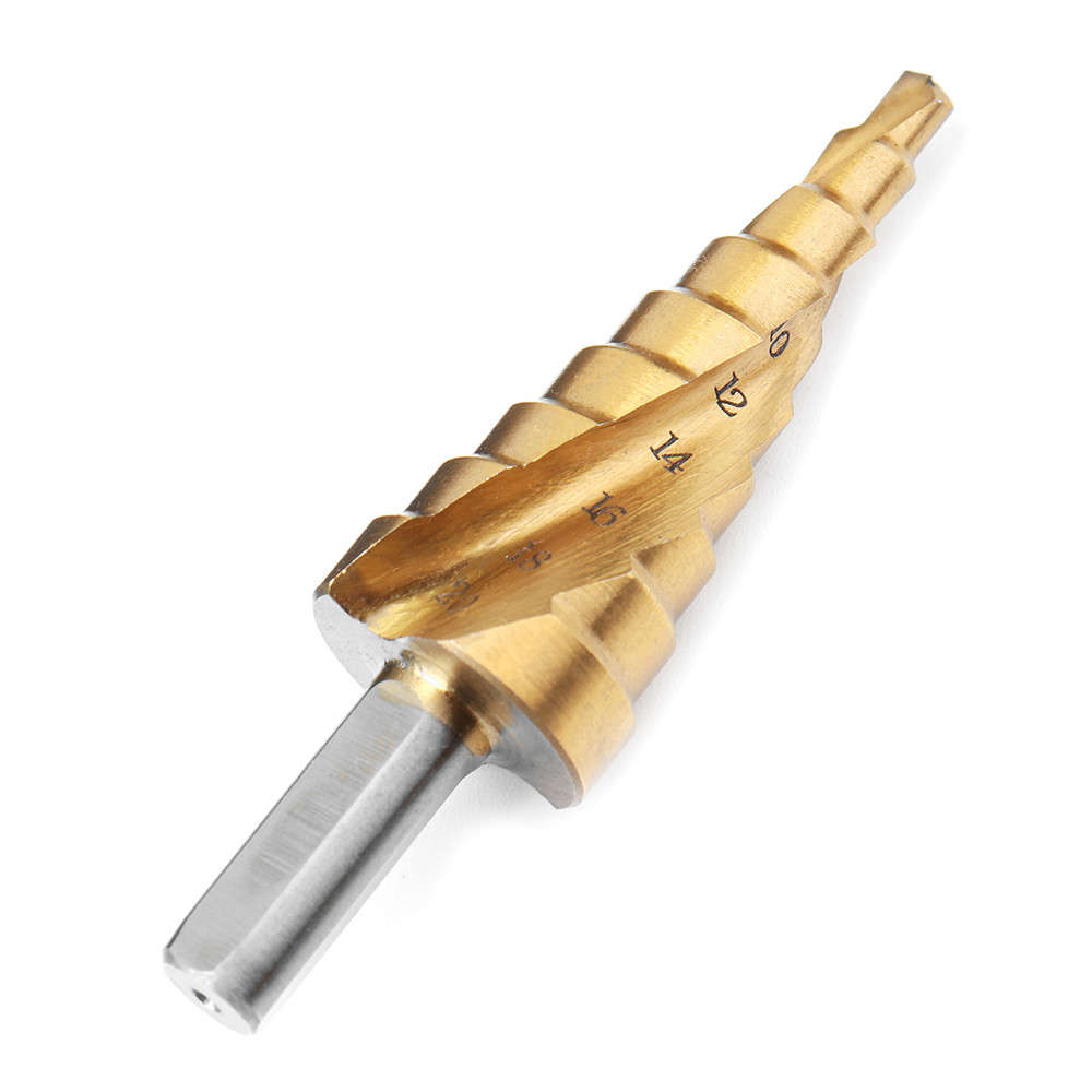 3pcs 4-12/4-20/4-32mm HSS Titanium Coated Step Drill Bit Triangle Shank Step Drill
