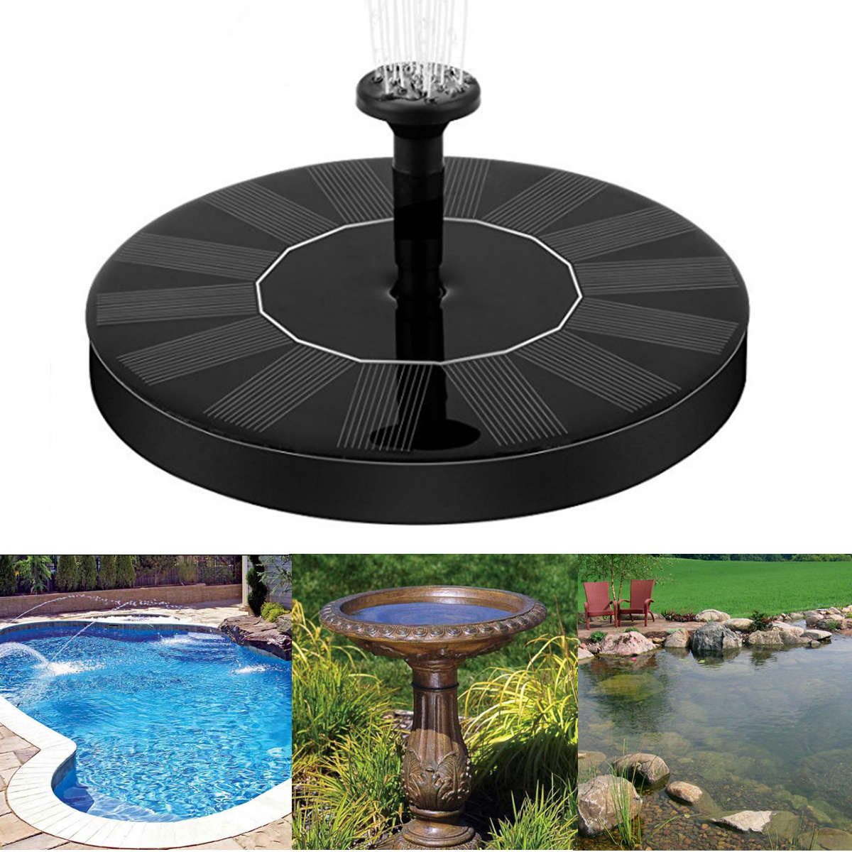 Solar Power Fountain Pump Kit Pool Garden Pond Watering Pumps Water Pump