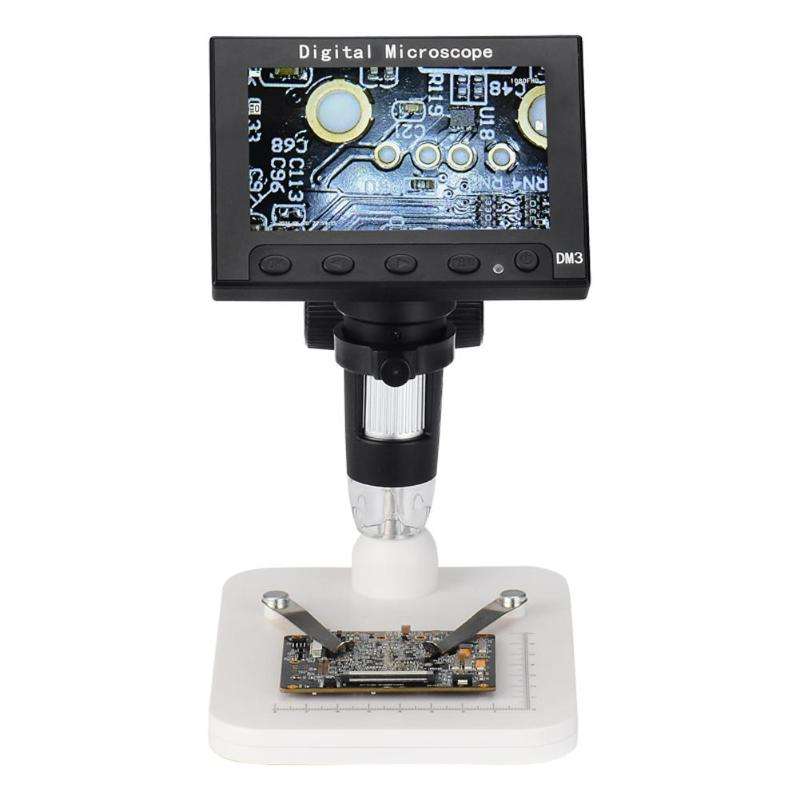 DM3 1000X USB 4.3 inch Electronic Microscope LCD Digital Video Microscope Camera HD OLED Magnifying