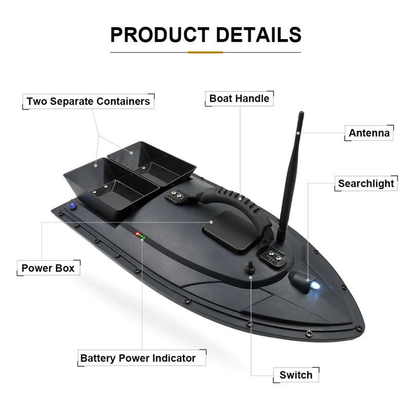 URUAV 2011-5 Generation 50cm Fishing Bait RC Boat 500M Remote Fish Finder 5.4km/h Double Motor Toys