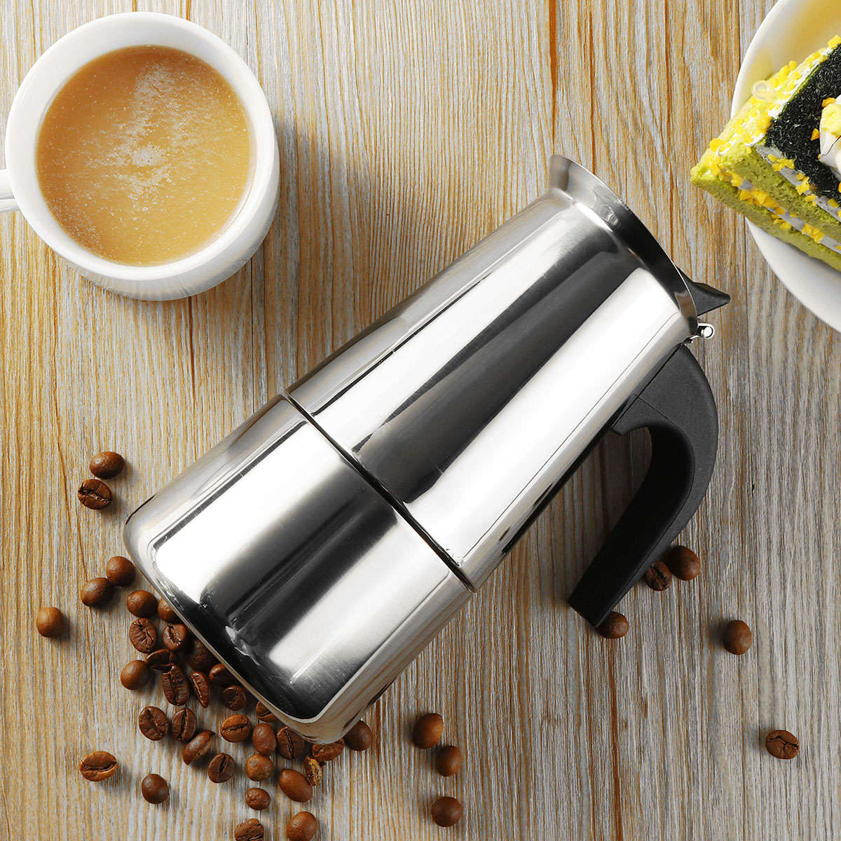 100/200/300/450ML Stainless Steel Moka Espresso Maker Pot Filter Coffee Cook