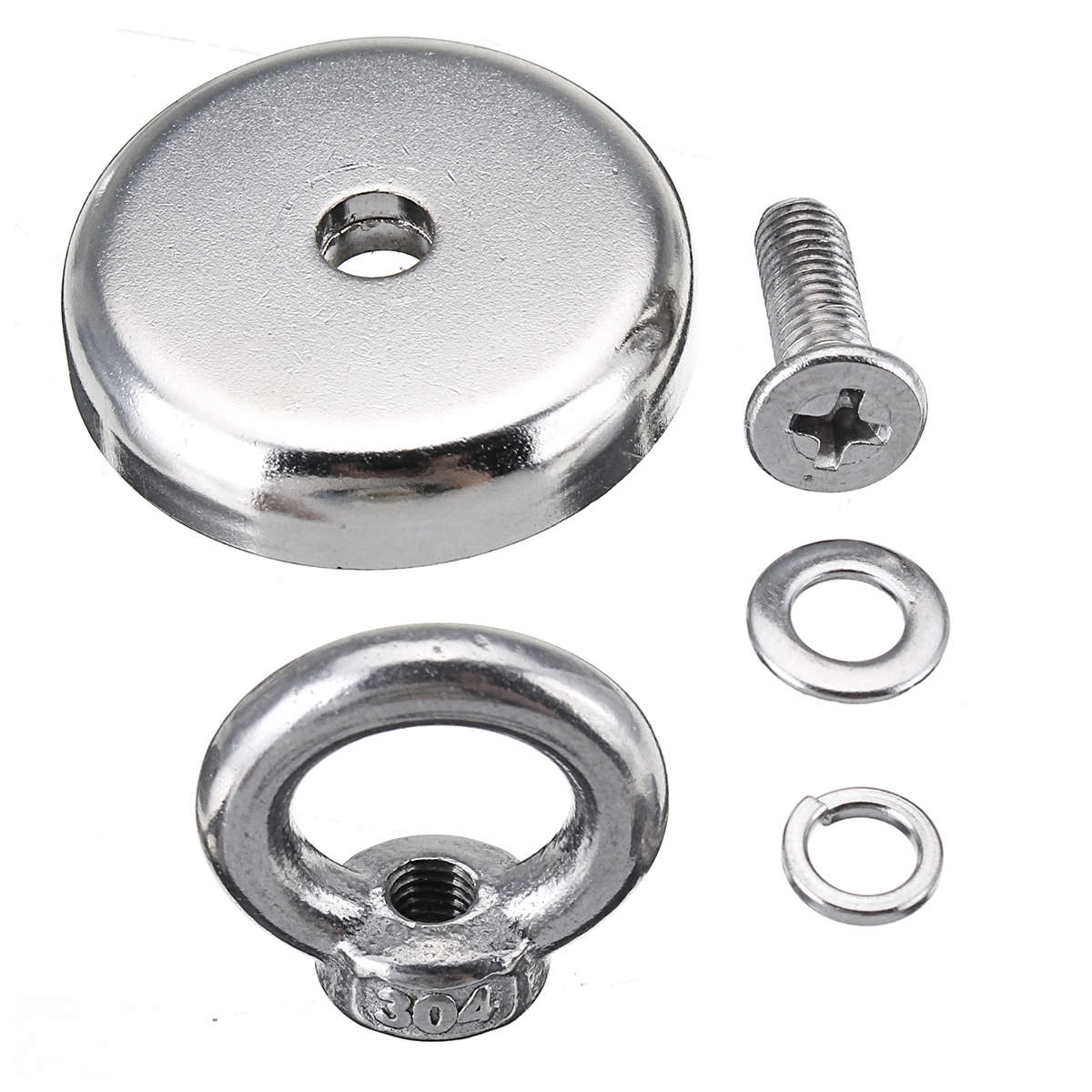 32x31.5mm Neodymium Recovery Magnet Hook Metal Detector Treasure Hunting Fishing Sucker