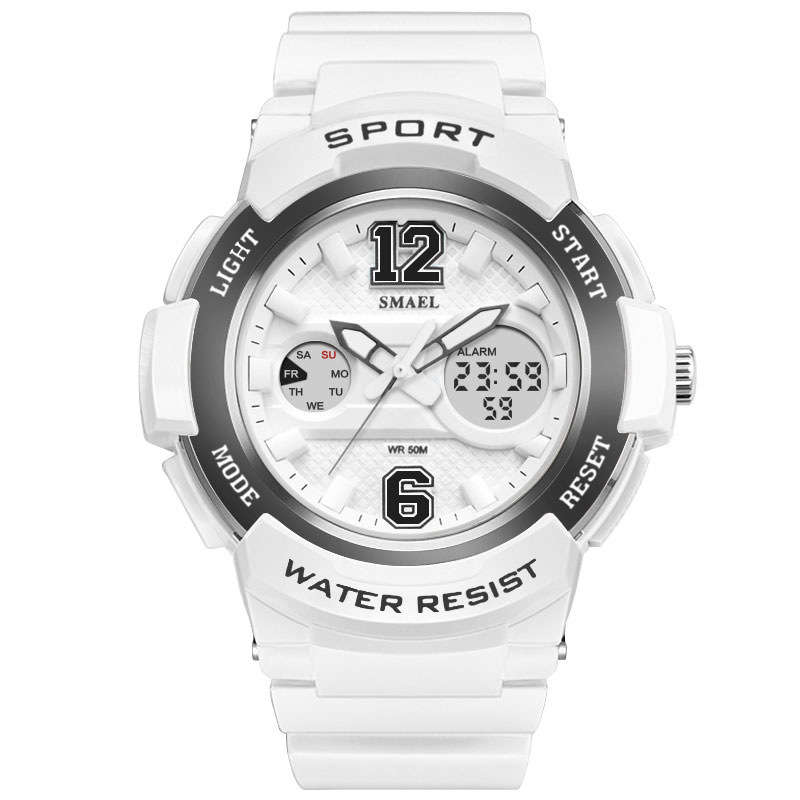 SMAEL 1632 Waterproof Light Shock Female Watch Rose Gold White Digital Watch