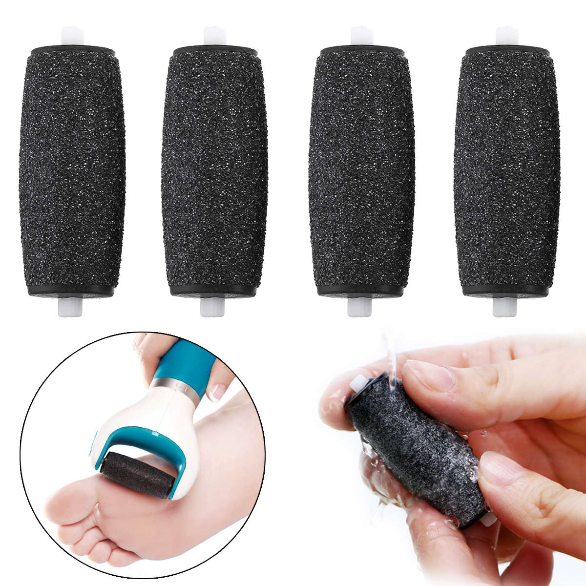 4Pcs Replacement Refill Roller Heads For Scholls Velvet Smooth Electric Foot File Exp | Other Tools