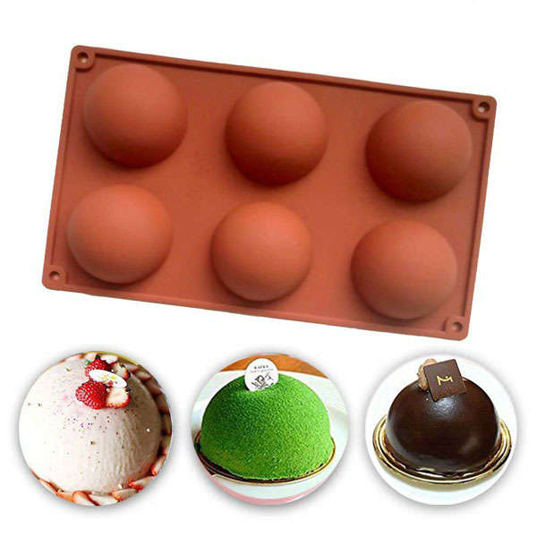 6 Holes Domed Silicone Cake Mold Chocolate Pudding Jelly Soap Ice Mold Fondant Pastry Mould