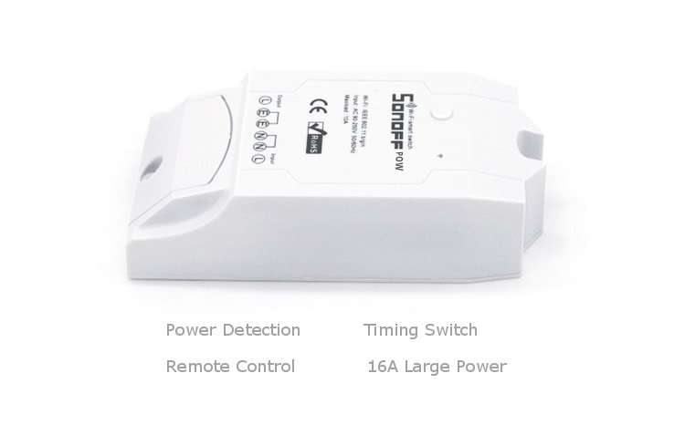 SONOFF POW 16A 3500W DIY WIFI Wireless Long Distance APP Remote Control Switch Socket Power Monitor