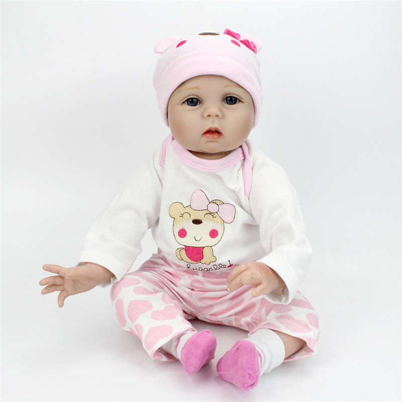 NPK DOLL 55cm Soft Silicone Doll Reborn Baby 22 Toy For Girls Newborn Girl Baby Birthday Gift"