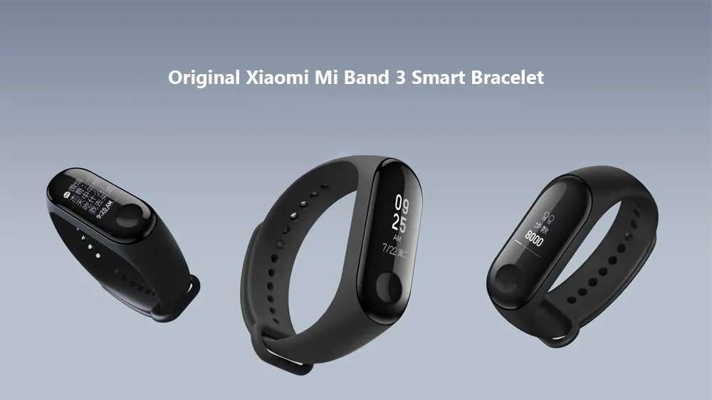 Original Xiaomi Mi band 3 Smart Wristband OLED Display 50M Waterproof Heart Rate Monitor Bracelet -