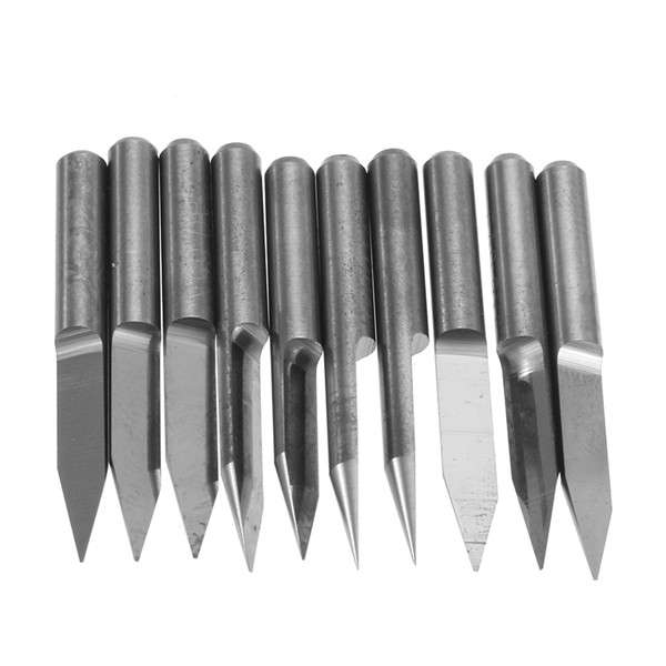 10pcs 3.175mm Shank 30 Degree Cutter 0.3mm V-shape Carbide PCB Engrav