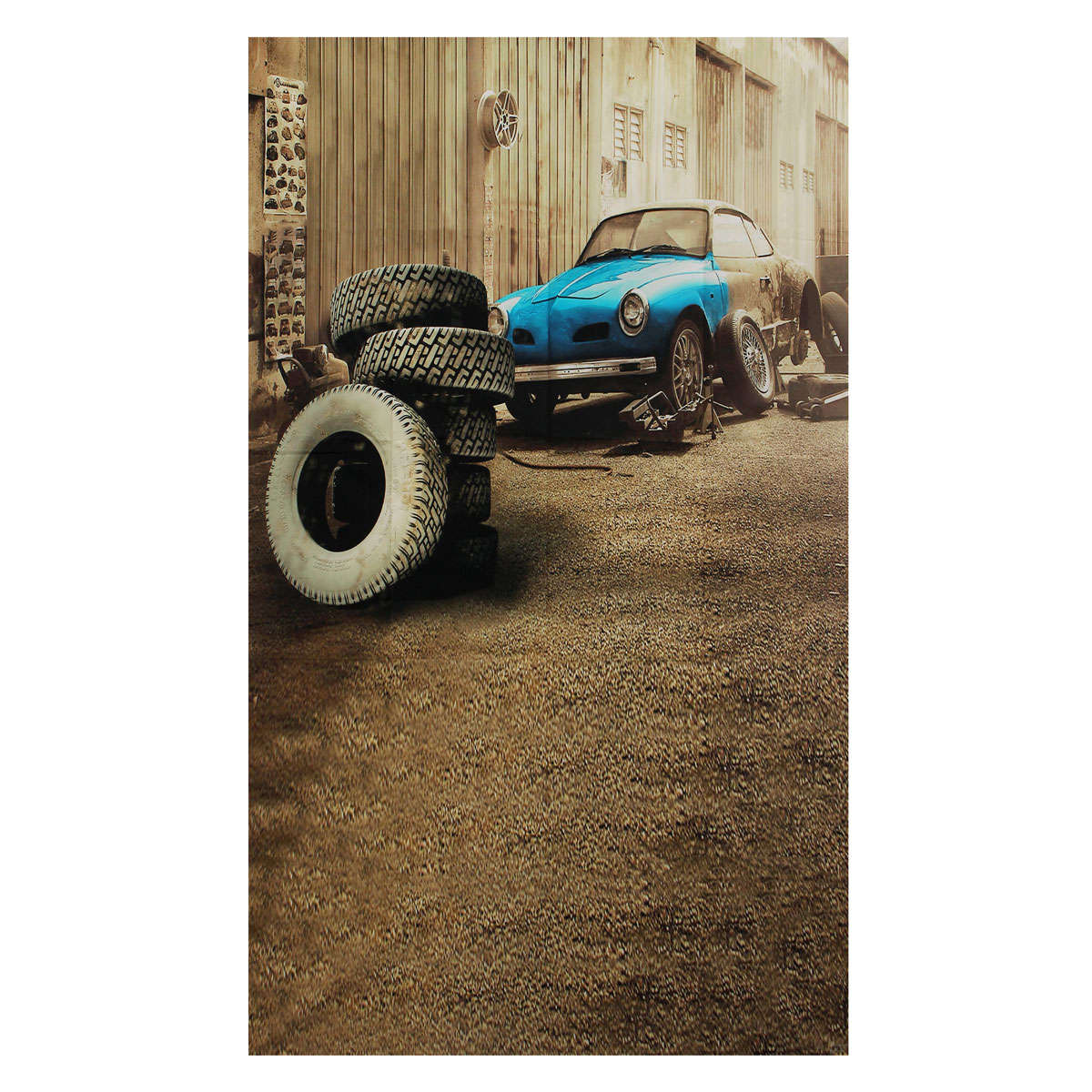 Backdrop 3x5ft Car Tire Garage Retro Photo Backdrop Photography Background Studio Props
